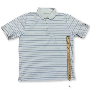 Nike Golf Dry Fit Polyester Polo White Striped M